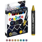 CARIOCA METALLIC CRAYONS BOX WAX CRAYON 8 PIECES